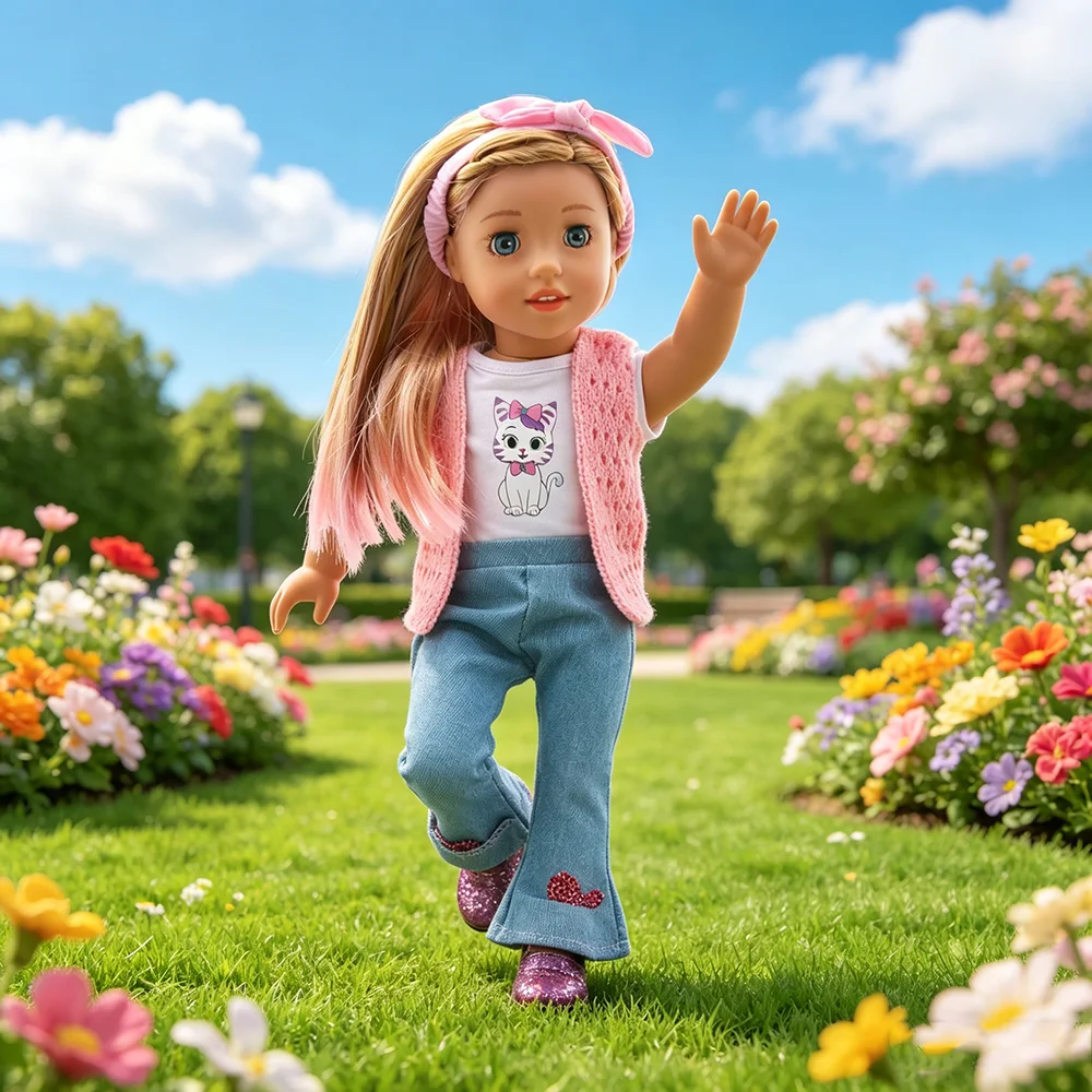 18 Inch Doll Spring and Autumn Knitted Set Doll Fashion Set Suitable for Clothing Doll Accessories of 18 Inch Dolls