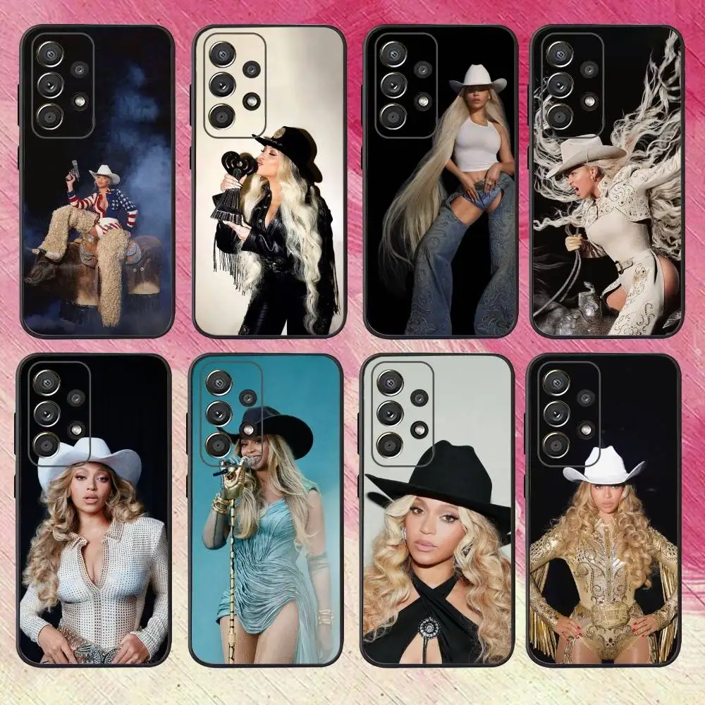 

B-Beyonce C-Cowboy Carter Horse Phone Case For Samsung S25,S24,S21,S22,S23,S30,Ultra,S20,Plus,Fe,Lite,Note,10,9,5G Black Cover