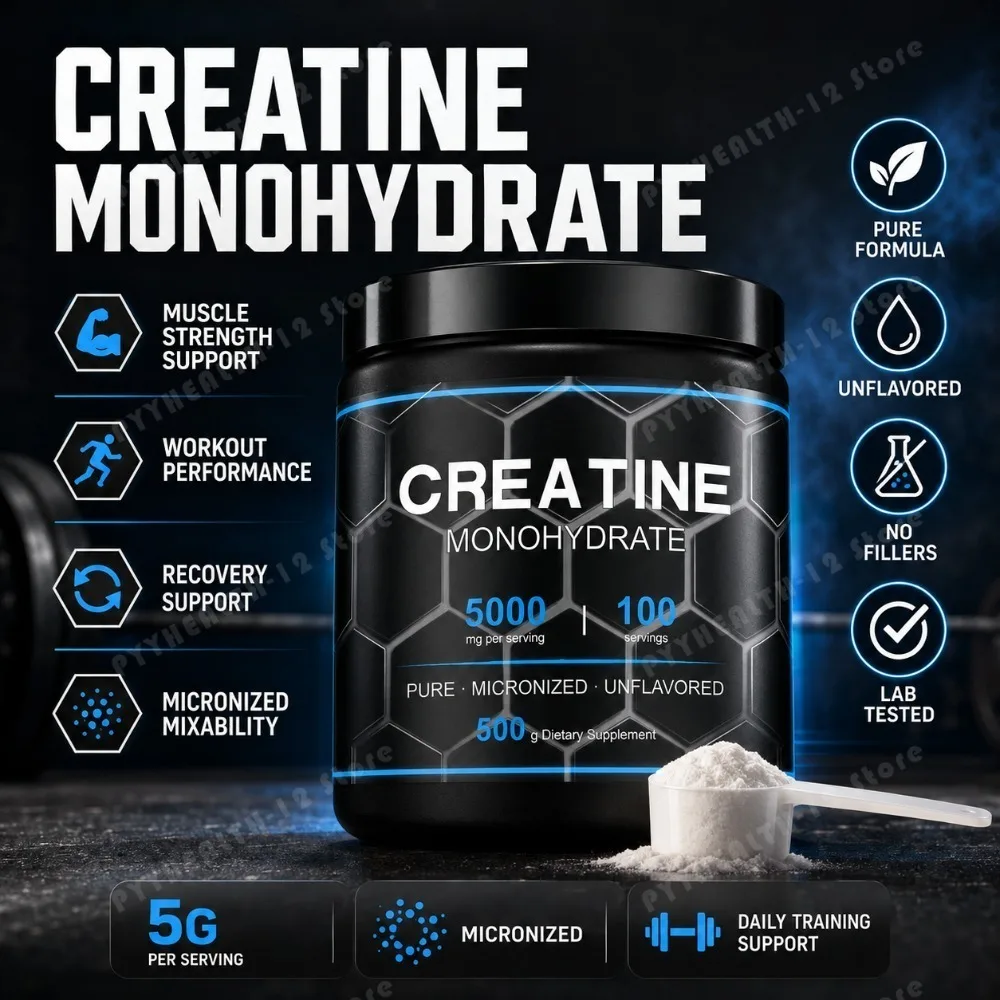 NurtureNova Micronized Creatine Monohydrate Powder 500g Unflavored Sports Nutrition Supplement 100 Servings for Men Women