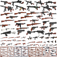WWII Military Building Blocks Accessories Soldier Figures Weapons Guns Mini Bricks USA Germany Soviet Pistols Toy Gifts Set R050