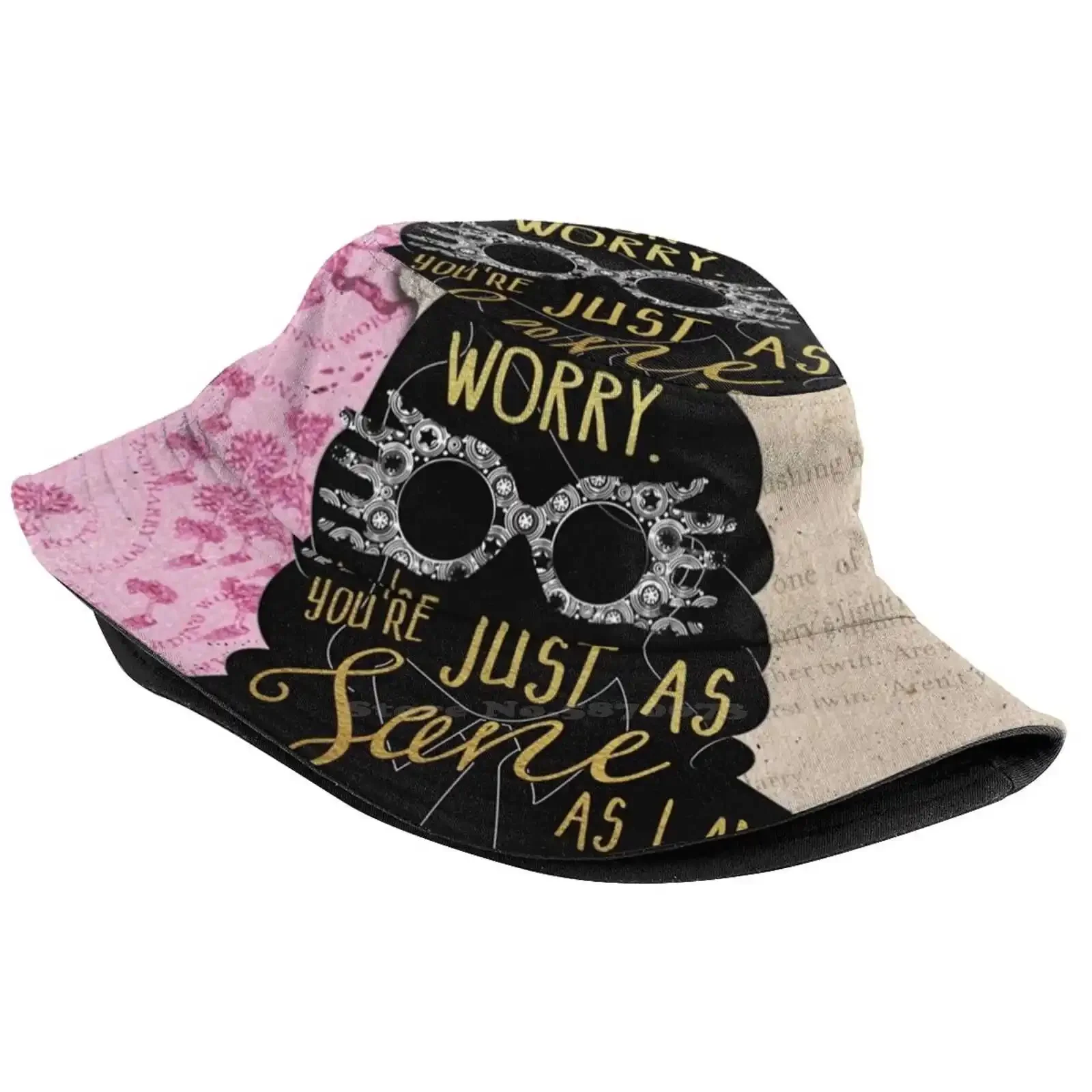 Luna - Sane Korean Ladies Outdoor Sun Hat Bucket Cap Books Bookworm Booknerd Luna Lovegood Reader