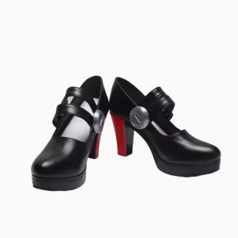 Jogo zenless zona zero ellen joe cosplay sapatos femininos festa de halloween empregada roleplay tubarão menina preto sapatos personalizados salto alto