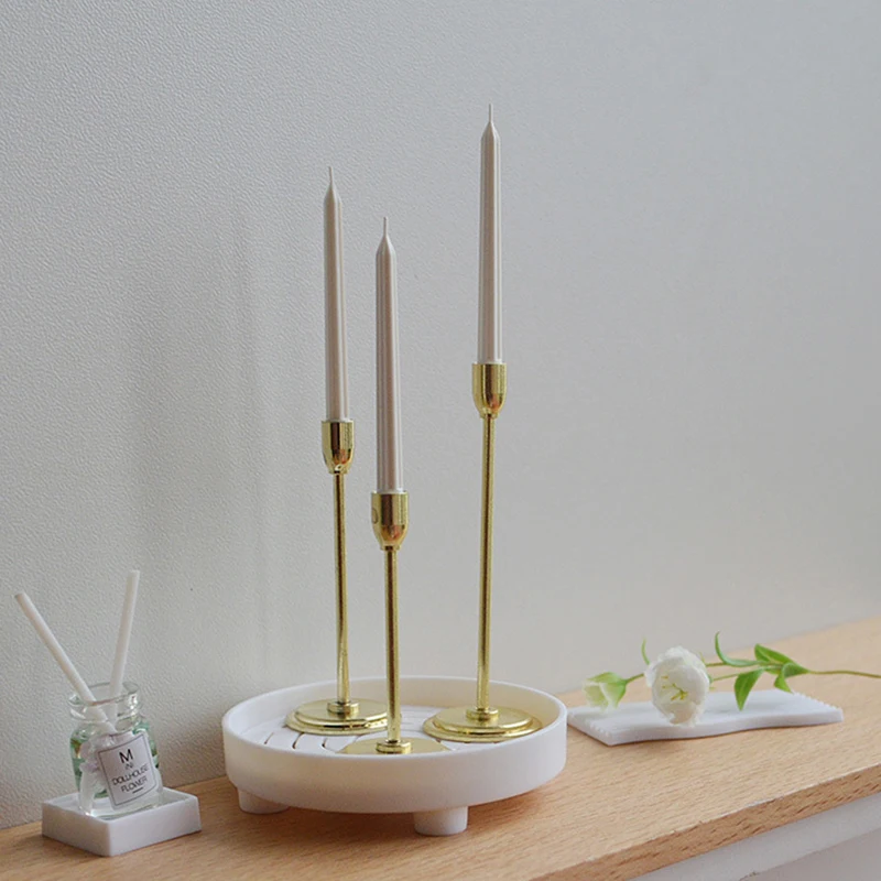 

9pcs/Set 1/6 Dollhouse Miniature Red/White Candle Dolls House Candlelight Dinner Model Toys Kids Toy Desktop Ornament