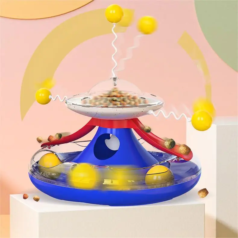 

Interactive IQ Training Turntable Roller Cat Toys Pet Material Interactive Round Tumbler Cat Play & Entertainment Teaser