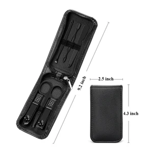 Alemanha 6 pçs portátil conjuntos de manicure luxo kits pedicure preto brilhante conjunto cortador de unhas ferramentas cuidados pessoais tesoura sobrancelha 12 principais vendas beços - №8