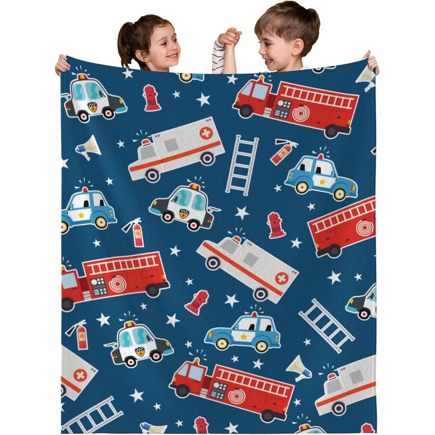 Kids Ambulance Car Blanket for Boys,Soft Fleece Blanket for Kids Boys,Cozy Toddler Blanket for Boys Girls Birthday Gifts