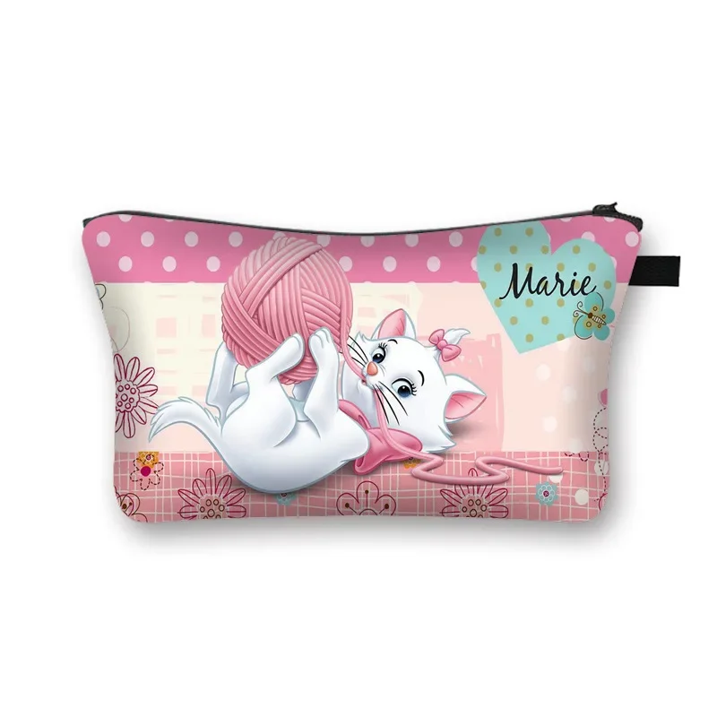 Disney Marie Cat Cosmetic Bag Cartoon Figure Marie Kawaii Large Capacity Travel Storage Bag Women\'s MakeUp Washing Bag Kids Gift