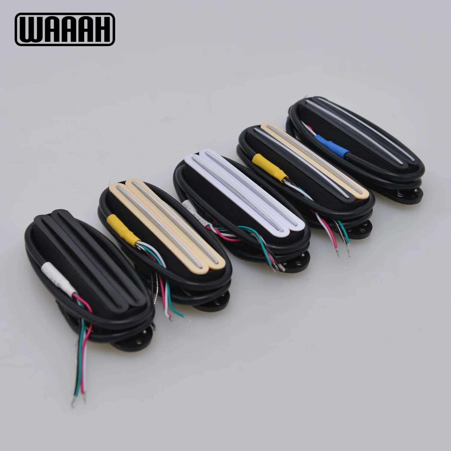 WAAAH 1pcs Alnico 5 Hot Dual Rails Humbucker Pickup Single Coil Black White Yellow Color for  ST SQ Electric Guitar Parts