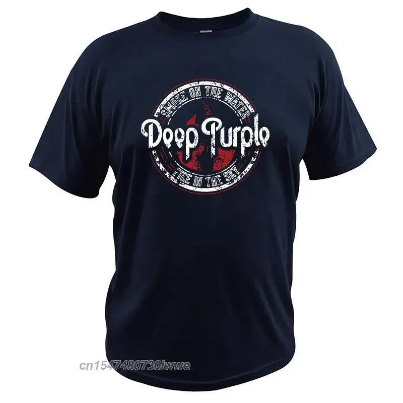 Deep Purple Tshirt Album Machine Head Smoke Song on The Water Tshirt English Rock Band 100% Cotton Basic Camiseta