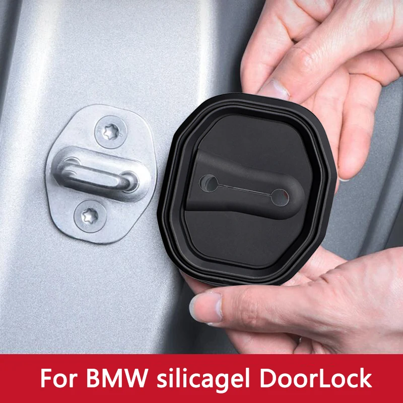 4pcs Silicone Car Door Lock Buckle Protection Cover For BMW 1 2 5 6 7 Series GT X1 X2 M5 X5 X4 X6 IX3 Shock Absorber Accessories