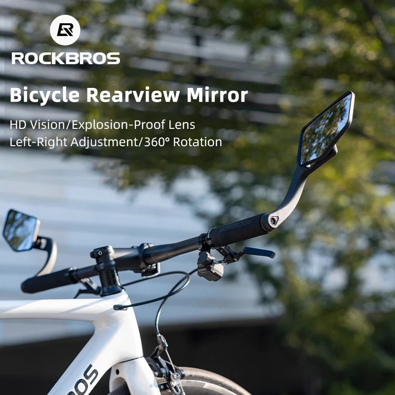 

ROCKBROS Велосипедные зеркала заднего вида HD Vision 360° ° Регулируемое зеркало, предупреждение о безопасности, аксессуары для езды на шоссейном велосипеде MTB