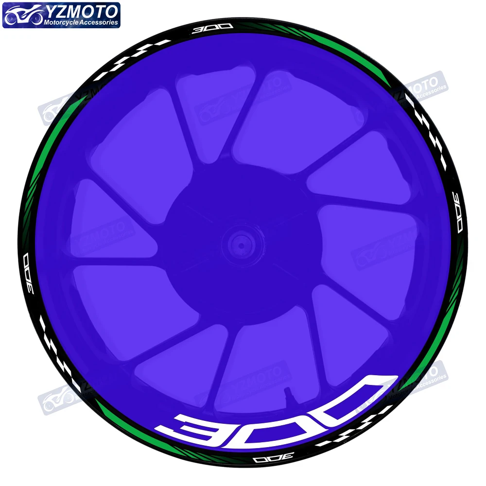 

For Z300 Motorcycle Racing Front And Rear 17 Inch Wheel Hub Stickers Logo Decals Waterproof Reflective Decorative Rim Sticker