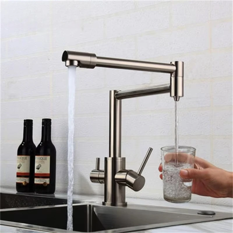 Kitchen faucet Hot and Cold kitchen universal pull straight drink pure dual-use folding Sink