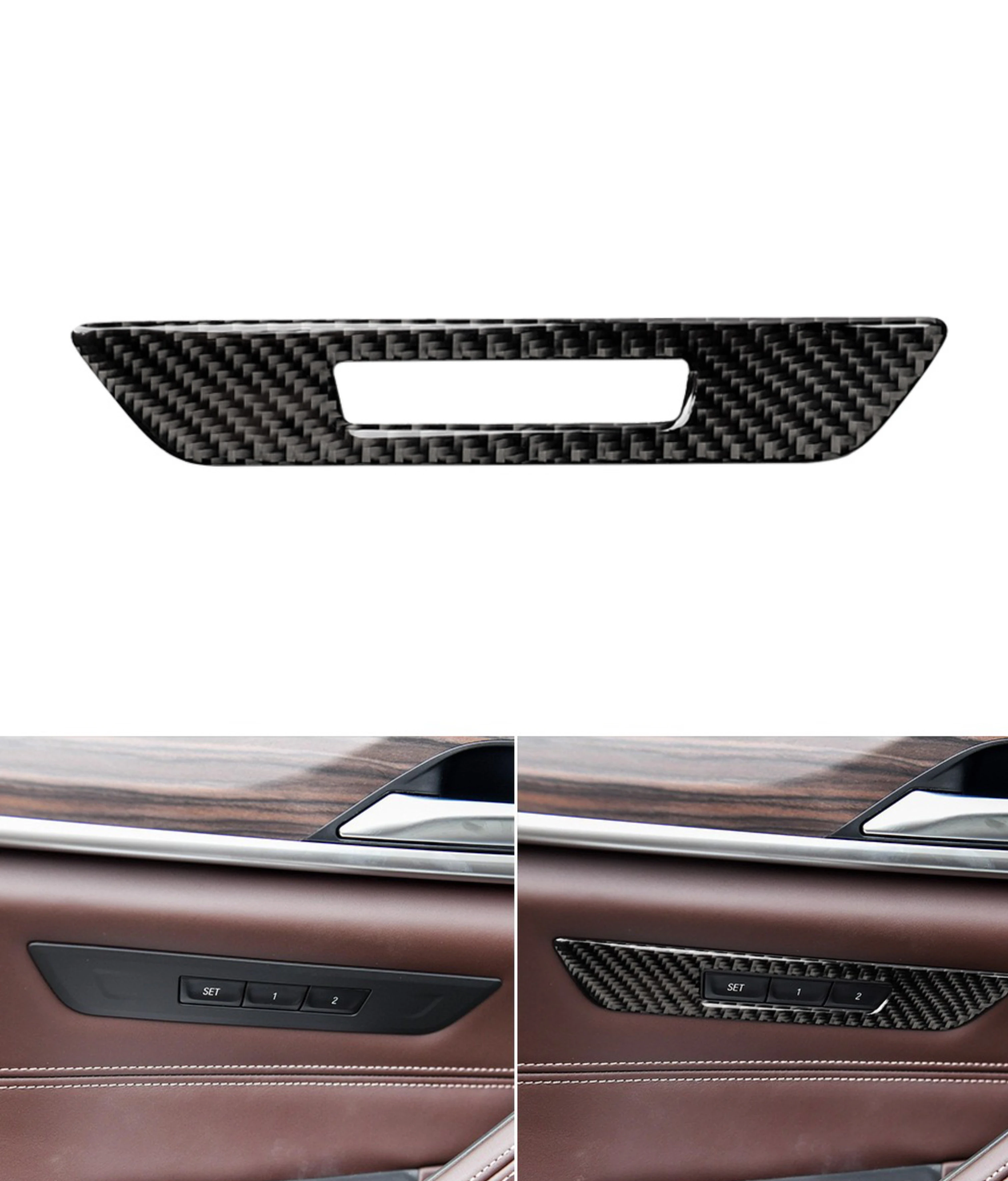 

Car Seat Memory Lock Button Frame Trim Cover Sticker for BMW 5 series G30 G38 2017 2018 Car Styling Carbon Fiber