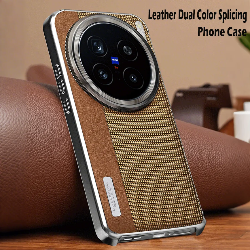 

Luxury PU Leather Camera Style Phone Case For Vivo X200 Ultra X200s Shell Shockproof Cover For Vivo X200 Pro X200 Pro Mini X200