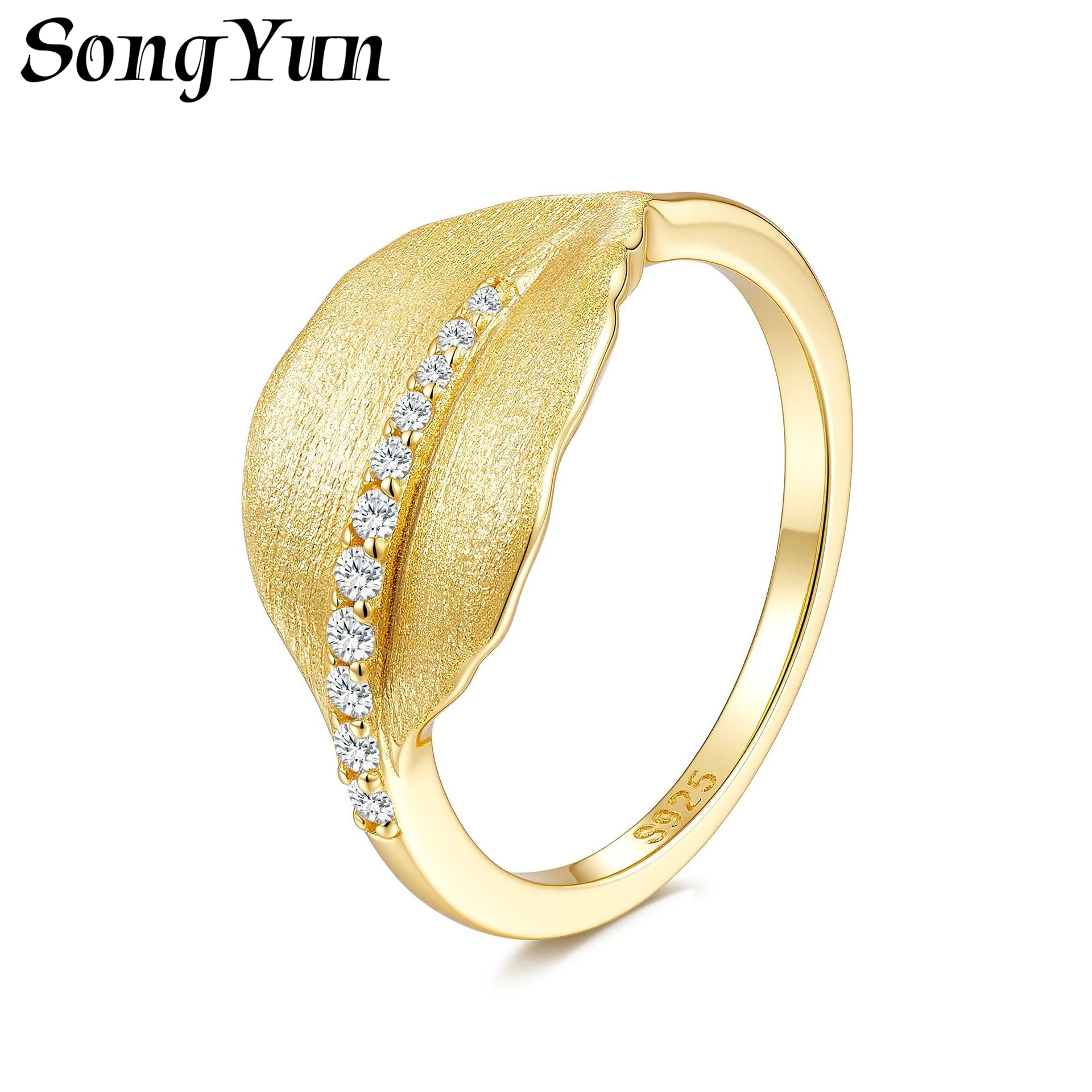 

SongYun Jewelry 925 Sterling Silver Ring Moissanite D Color VVS Fine Girl Gleaming Fancy Charm Pear Rings Diamond Accessories