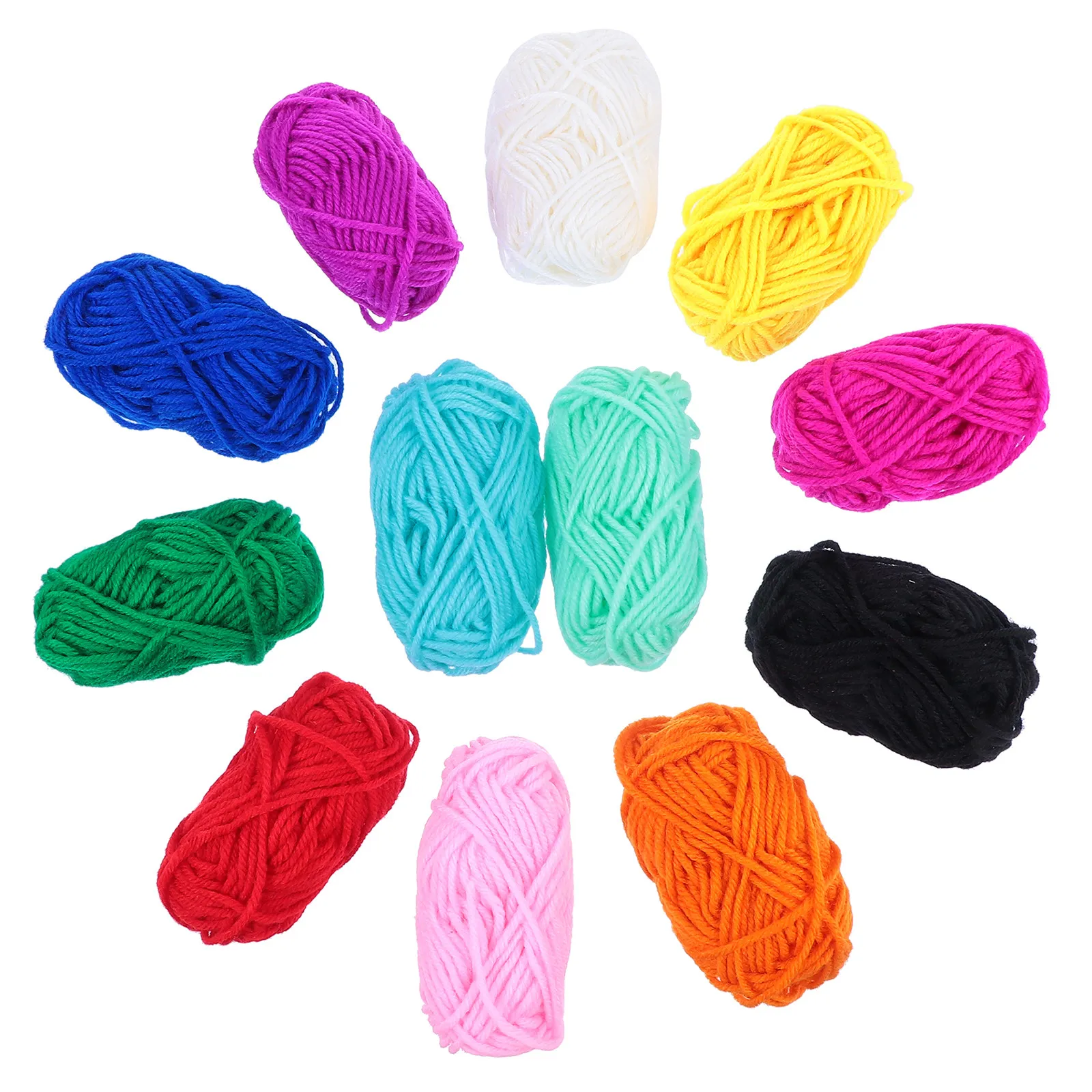 12 Rolls Acrylic Yarn Soft Elastic Crochet Knitting DIY Wool Craft Yarn for Blankets Socks 12 Colors Knitting Wool