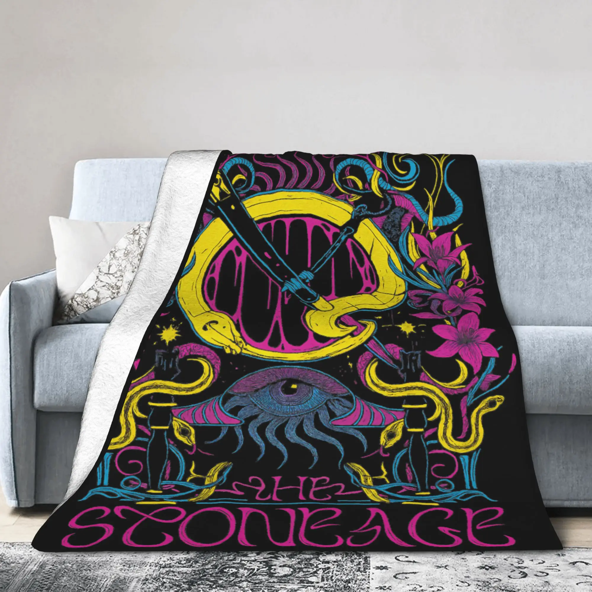 Queens of the Stone Age Music Band Blanket American Rock Music  Warm Plush Throw Blanket For Outdoor Flannel Bedspread Bed Cover