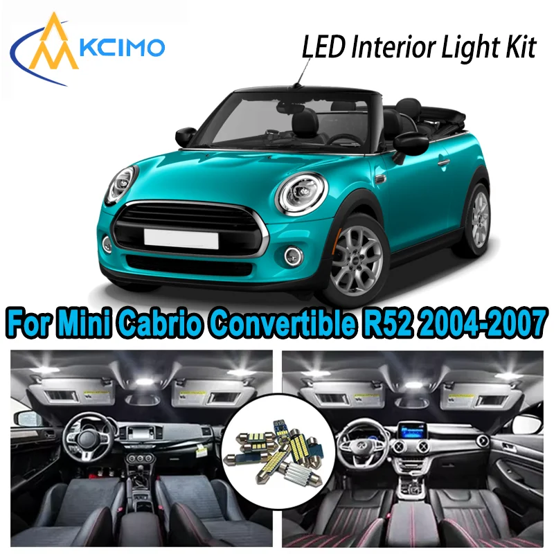 

High-Quality LED Interior Kit for Mini Cabrio Convertible R52 2004-2007 2005 Premium Error-Free Dome Map Trunk Automotive Lamps