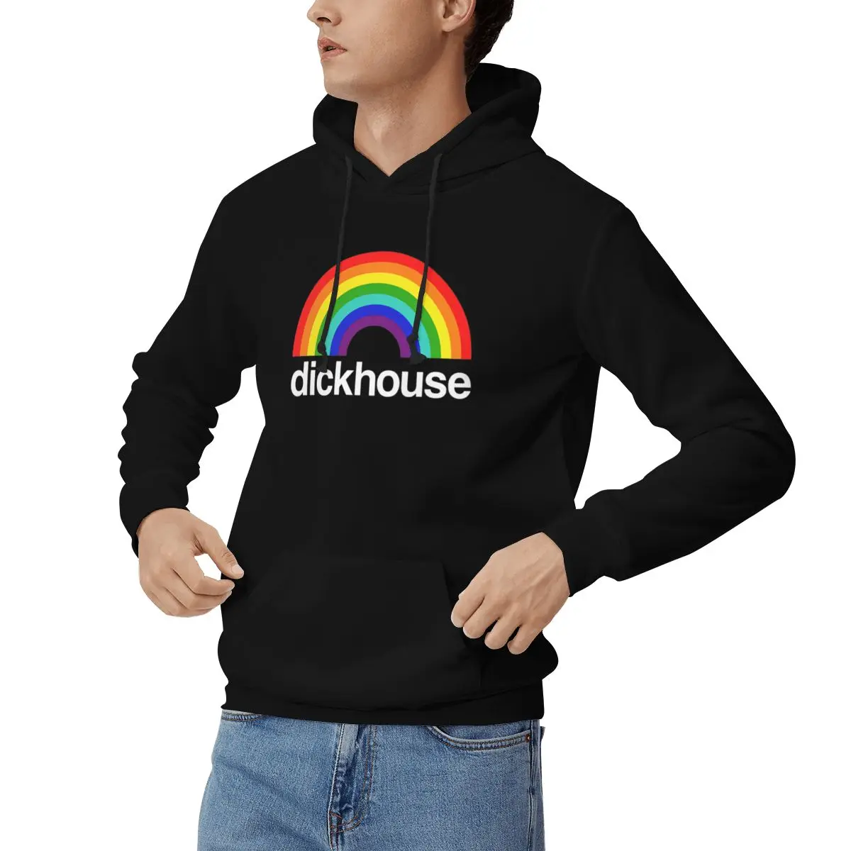 Dickhouse Production Logo Jackass Rainbow Hoodies أنيمي المتضخم هوديي سترة الملابس القوطية