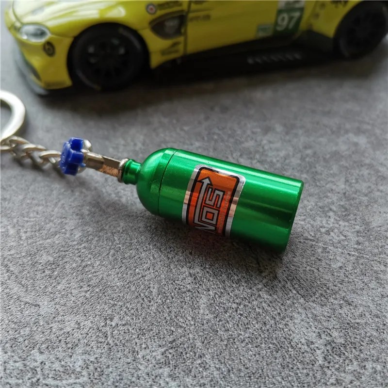 Style Nos Bottle Keychain Metal Keyring Pendant Keyfob Decoration Gift Jdm Auto Car Motorcycle Accessories