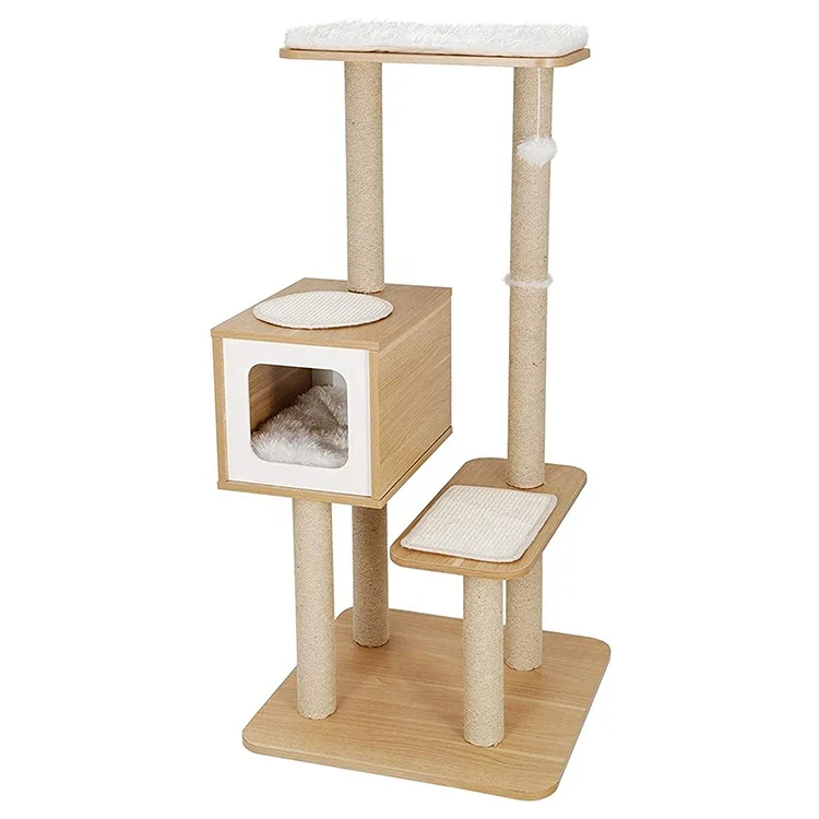 

Cat Tree With Sisal Scratching Posts Perches Houses Cat Tower Furniture Kitty Activity Center