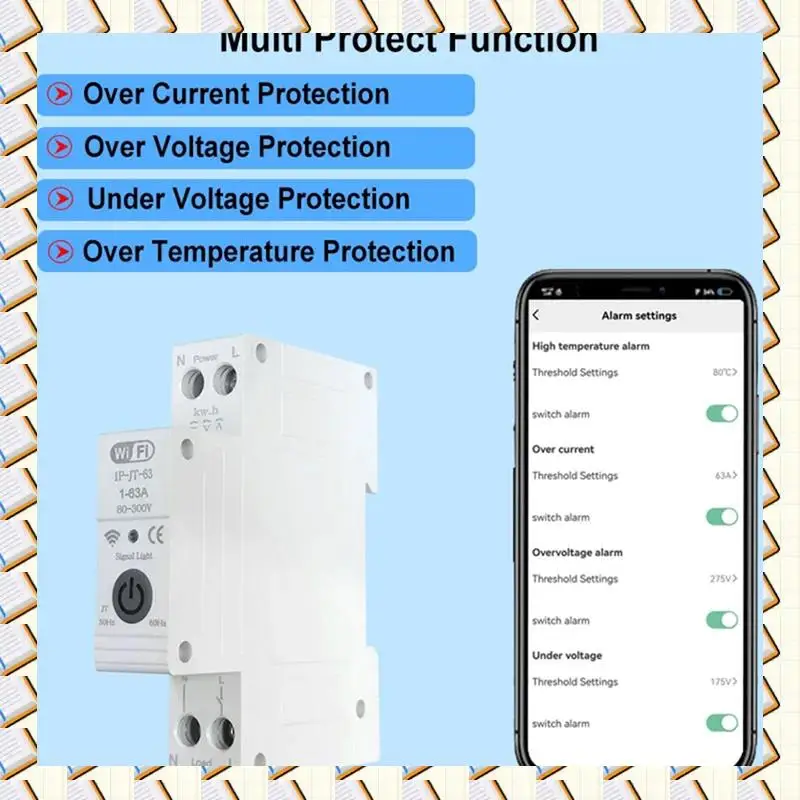 Disyuntor inteligente A14M Tuya con temporizador de recierre, medidor de energía, Monitor KWH, protección contra sobrecarga para Alexa