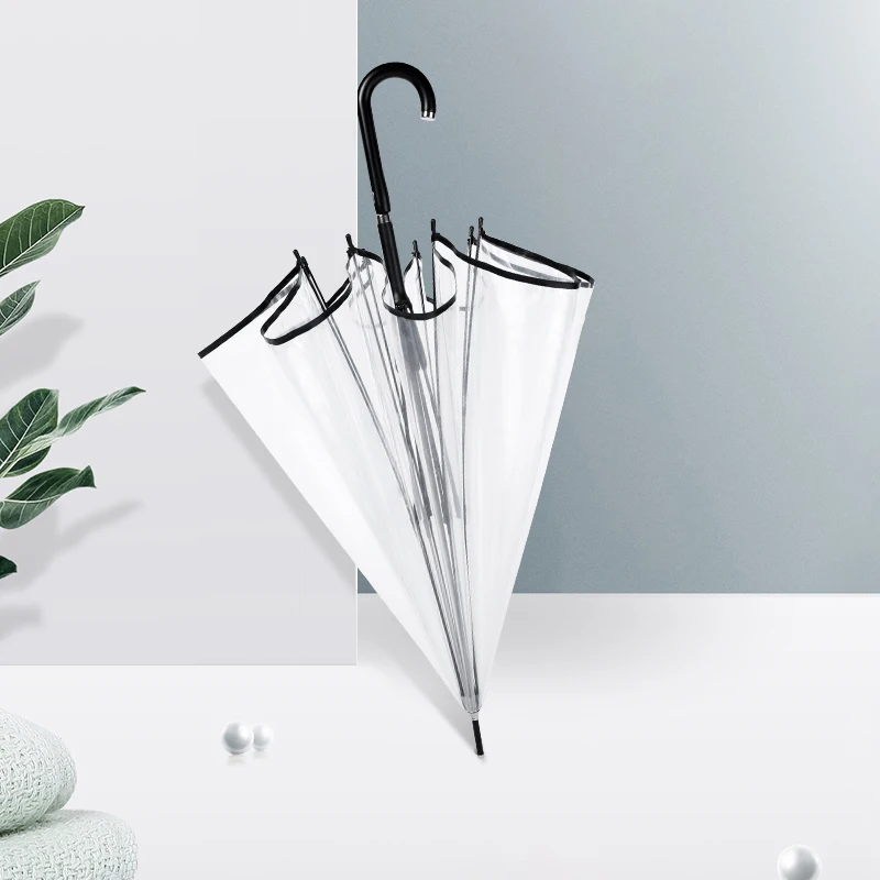 

Прозрачный зонт с длинной ручкой, женский, в стиле Snow Castle, популярный в интернете, от дождя, роскошный, из ткани EVA, карбоновый.