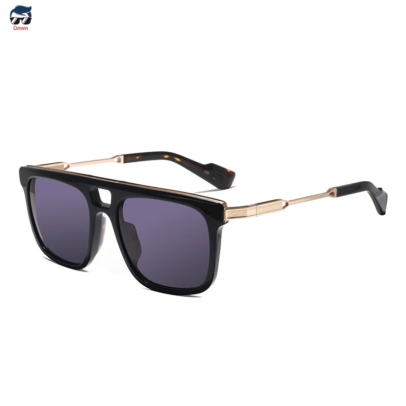 Gafas de sol de acetato cuadradas de doble puente para hombres y mujeres, gafas de sol clásicas para conducir al aire libre, protección UV400, marca de lujo de alta calidad