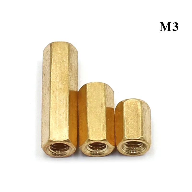 2/5/10/20/30Pcs Double Hexagonal Copper Pillar M3 Main Board Stud Isolation Post Through-Hole Hollow Copper Nut