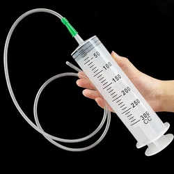 100ml 300ml 550ml Large Capacity Syringe Reusable Plastic Needle Barrel Oil Pump Nutrient Measuring Syringe With 50cm Hose