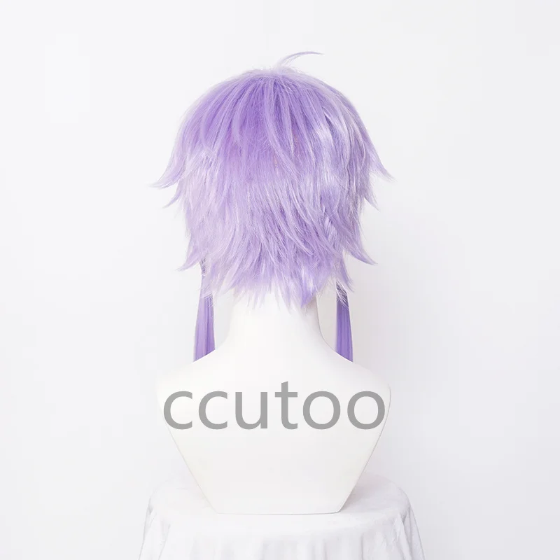 Ccutoo Parrucche sintetiche per costumi cosplay Yuzuki Yukari Fibra di resistenza al calore per capelli viola chiaro con cappuccio per parrucca gratuito