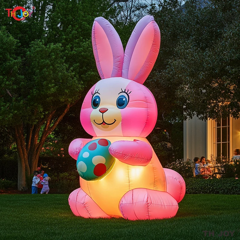 

Гигантские пасхальные надувные украшения для улицы, 20 футов, большой надувной кролик с рисунком кролика