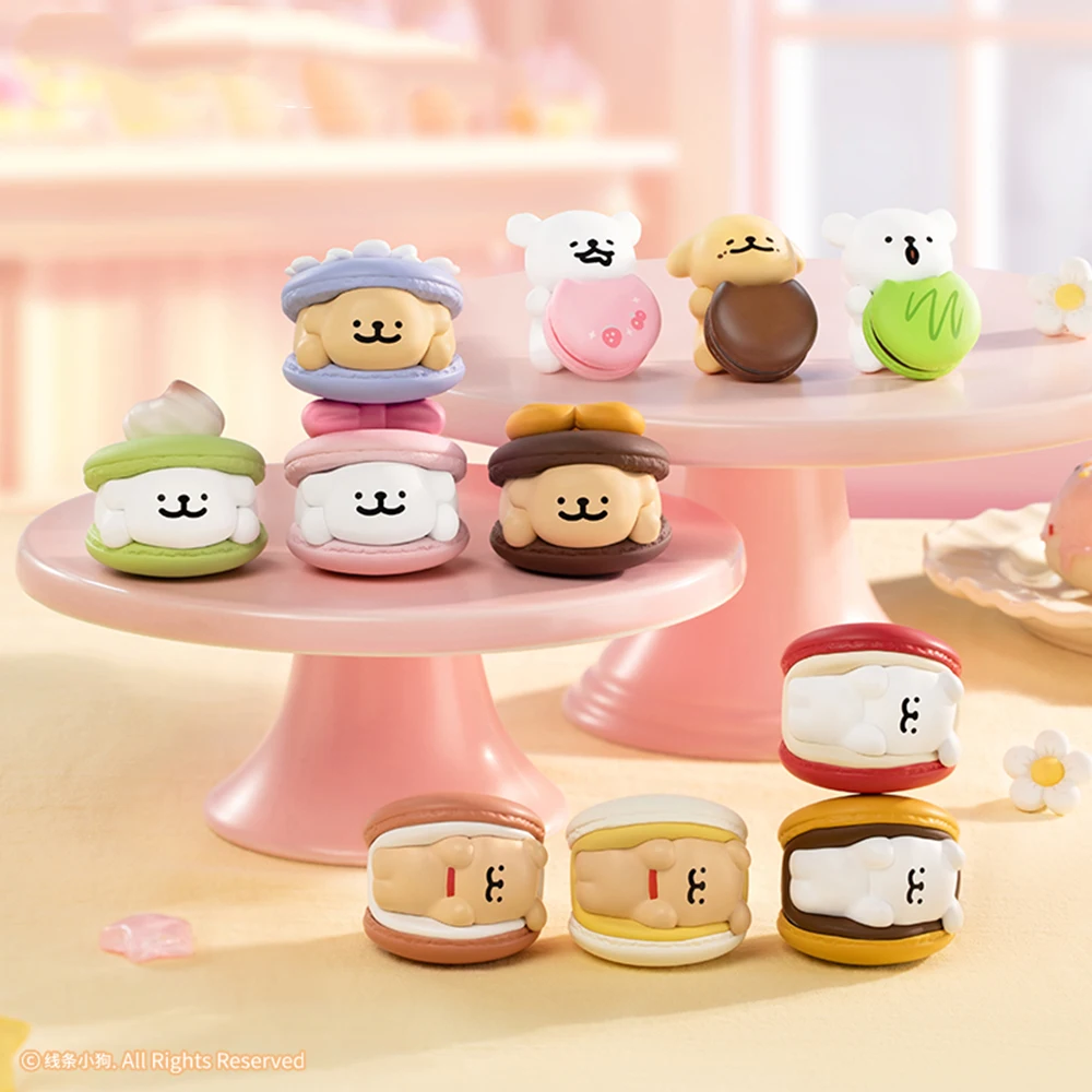 

Cute Puppy Dessert House Blind Box Toy For Children Puppy Head Design Surrounding Ornaments Collectible Dolls Trendy Gift