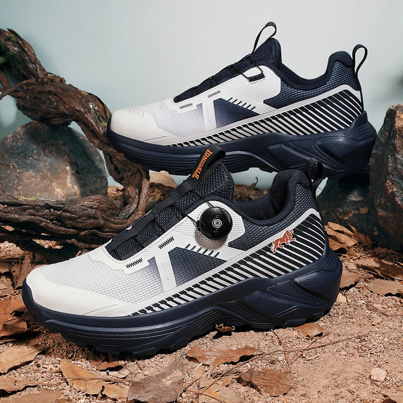 Unisex Couple Trail Running Hiking Shoes Breathable Mesh Non Slip Outdoor Trekking Walking Casual Sneakers