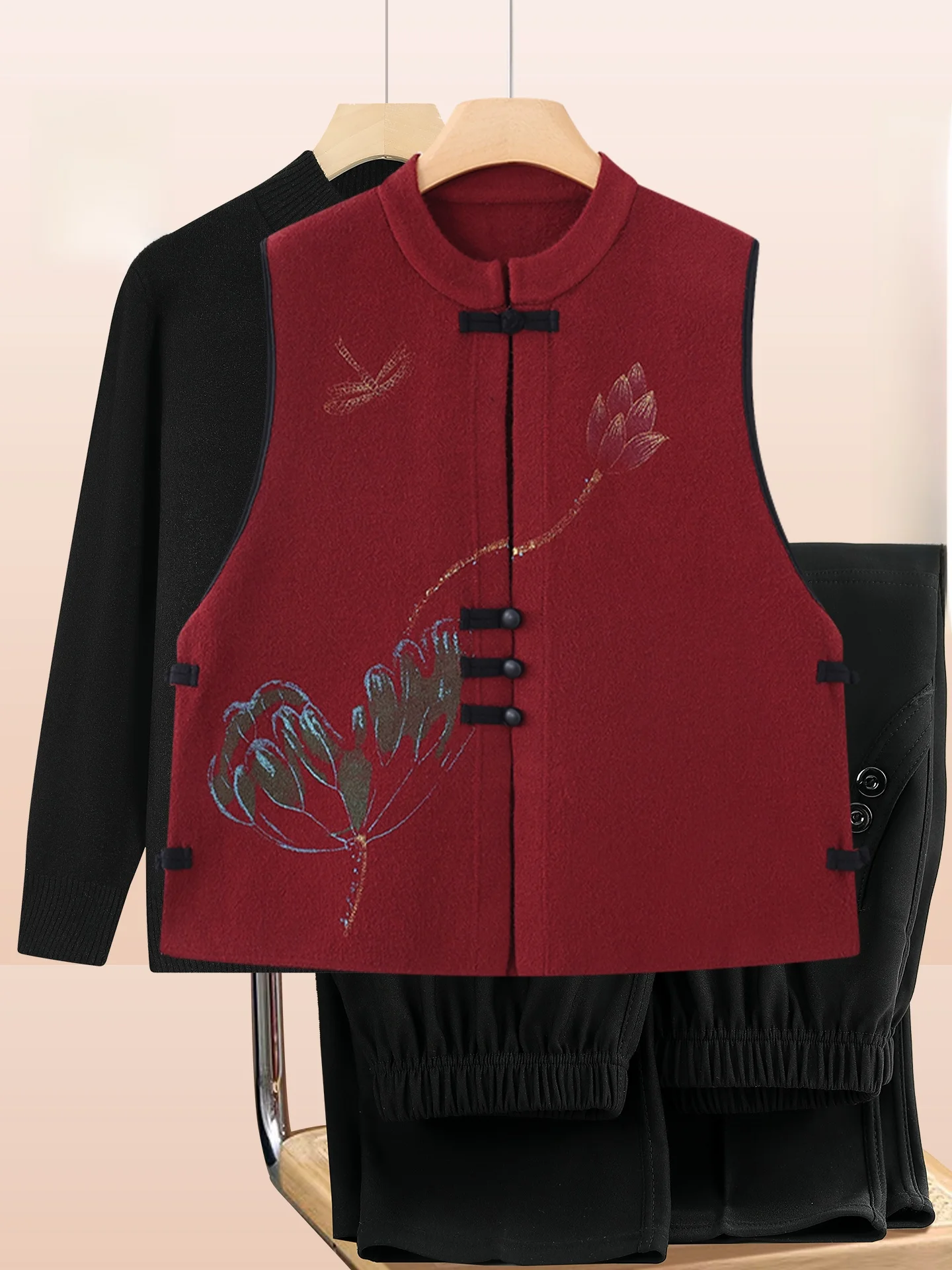 

Spring Autumn Middle Aged And ly Women's Clothing New Sle Vest Outerwear Top andmother Ethnic Sle Vest Casual Loos...