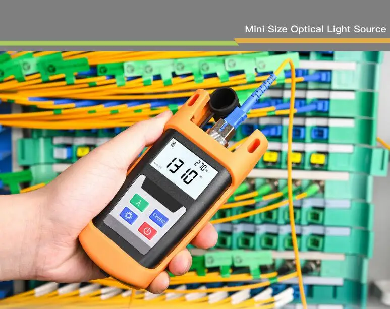 Onefind WF2112 Fiber Optic Light Source with LED Light with Universal Connectors Optical Power Meter and Light Source