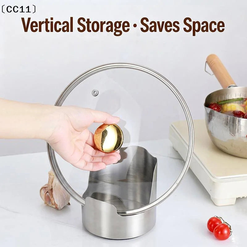 Stainless Steel Spoon Rest With Drip Tray, Heavy Duty Vertical Utensil Holder For Ladles Spatulas & Pot Lids, Rust-Proof 〔CC11〕