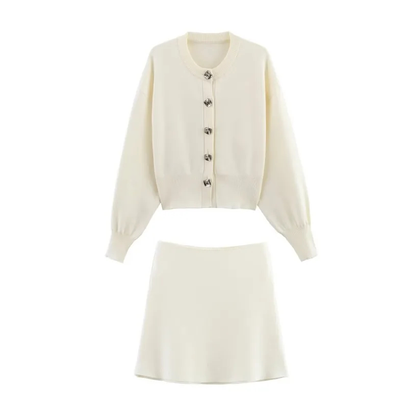 

Blouse Jacket Skirt Suit Women Button-down Knitwear High-waisted New Comfortable Casual Minimalist Fashionable Niche Distinctive