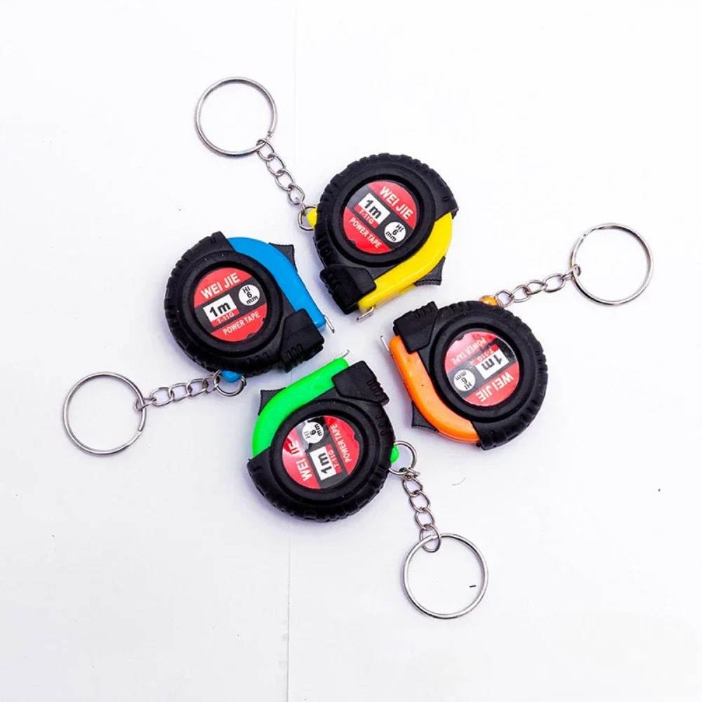 

Creative Mini Measuring Tape 1-meter Keychain Retractable Tape Measuring Car Moto Keyring Steel Tape Measure Key Chain Ring Gift