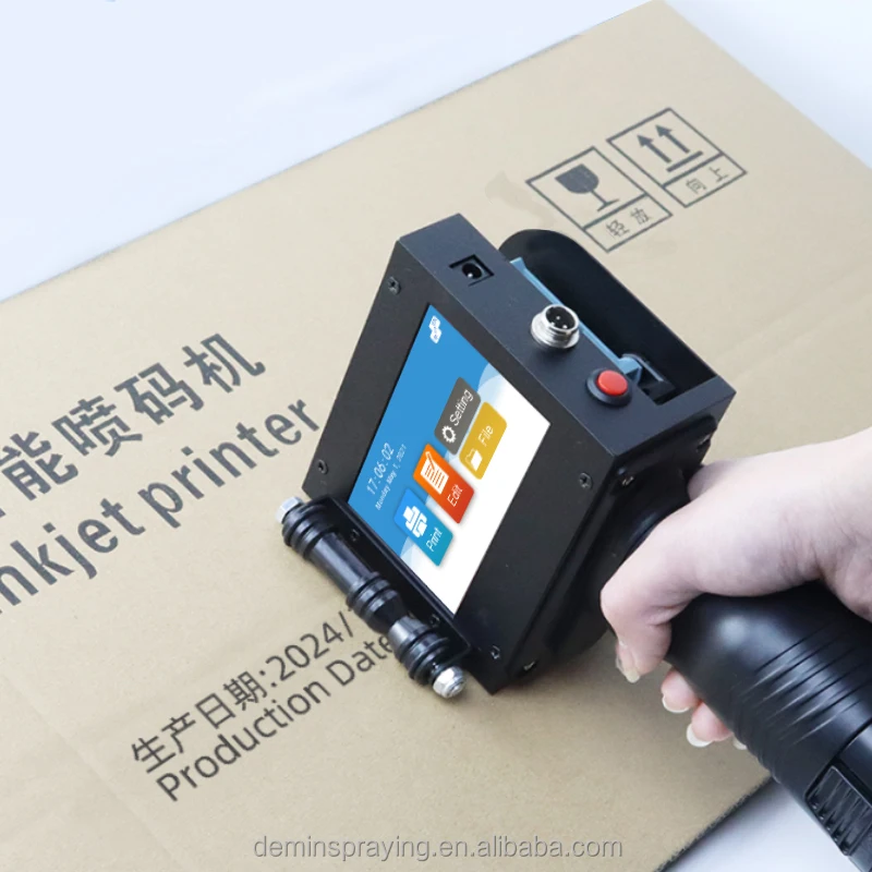 Brand Demin Mx3s Handheld Inkjet Printer Production Date Coding Machine Pvc Pipe Printing Machine Small Automatic Inkjet Printer