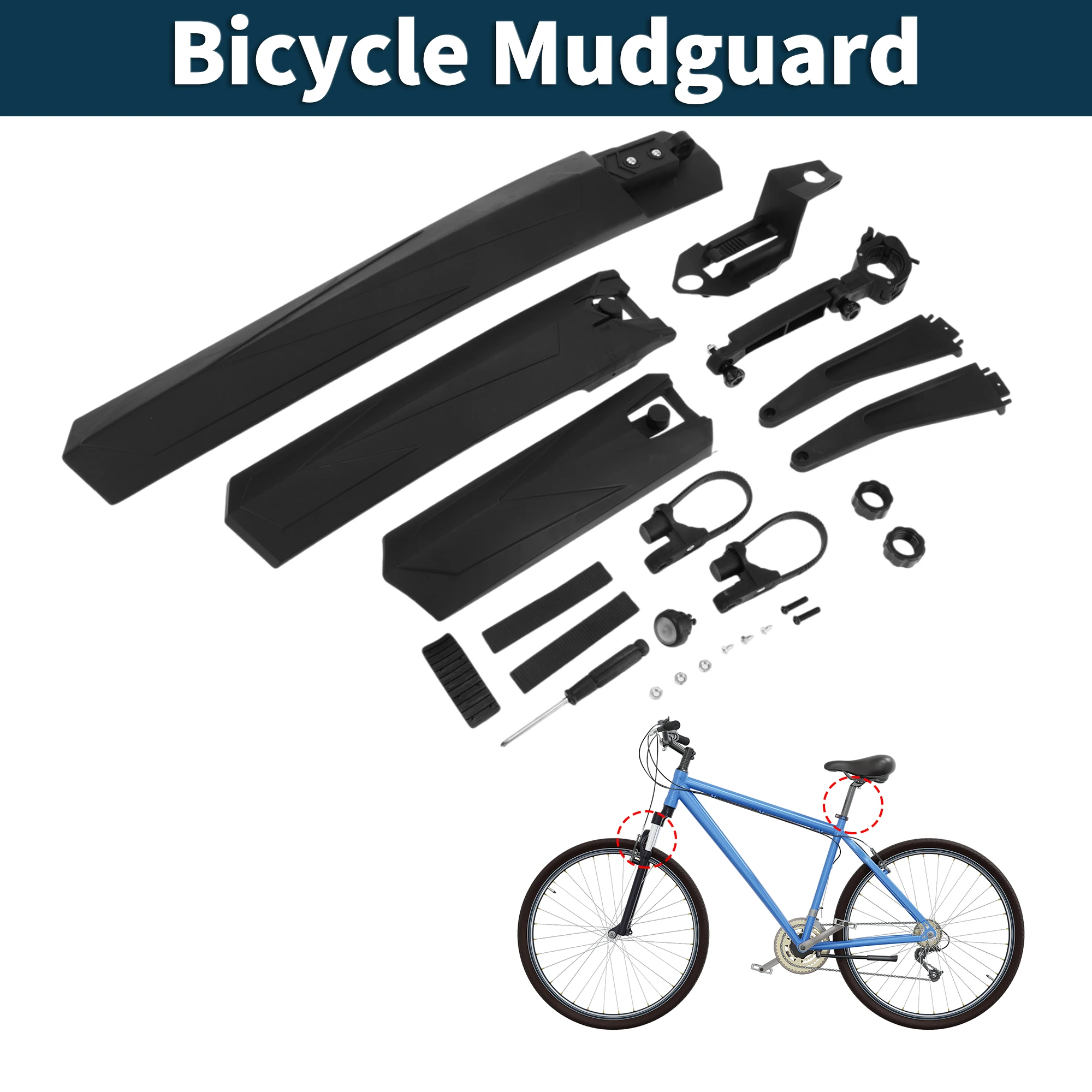 

X Autohaux шоссейный велосипед MTB велосипедное крыло переднее 23,43 дюйма сзади 26,38 дюйма регулируемое черное 1 комплект