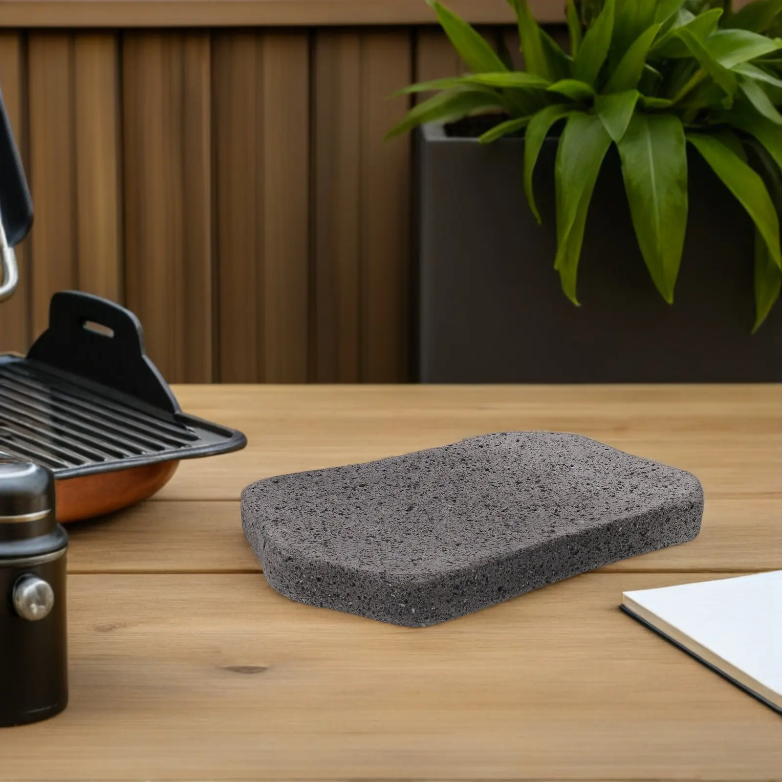 Cooking Stone for Steak Pizza Volcanic Rock Bbq Grill Plate 0.1 Thick Outdoor Baking Tile Meat Fish Vegetable Seafood