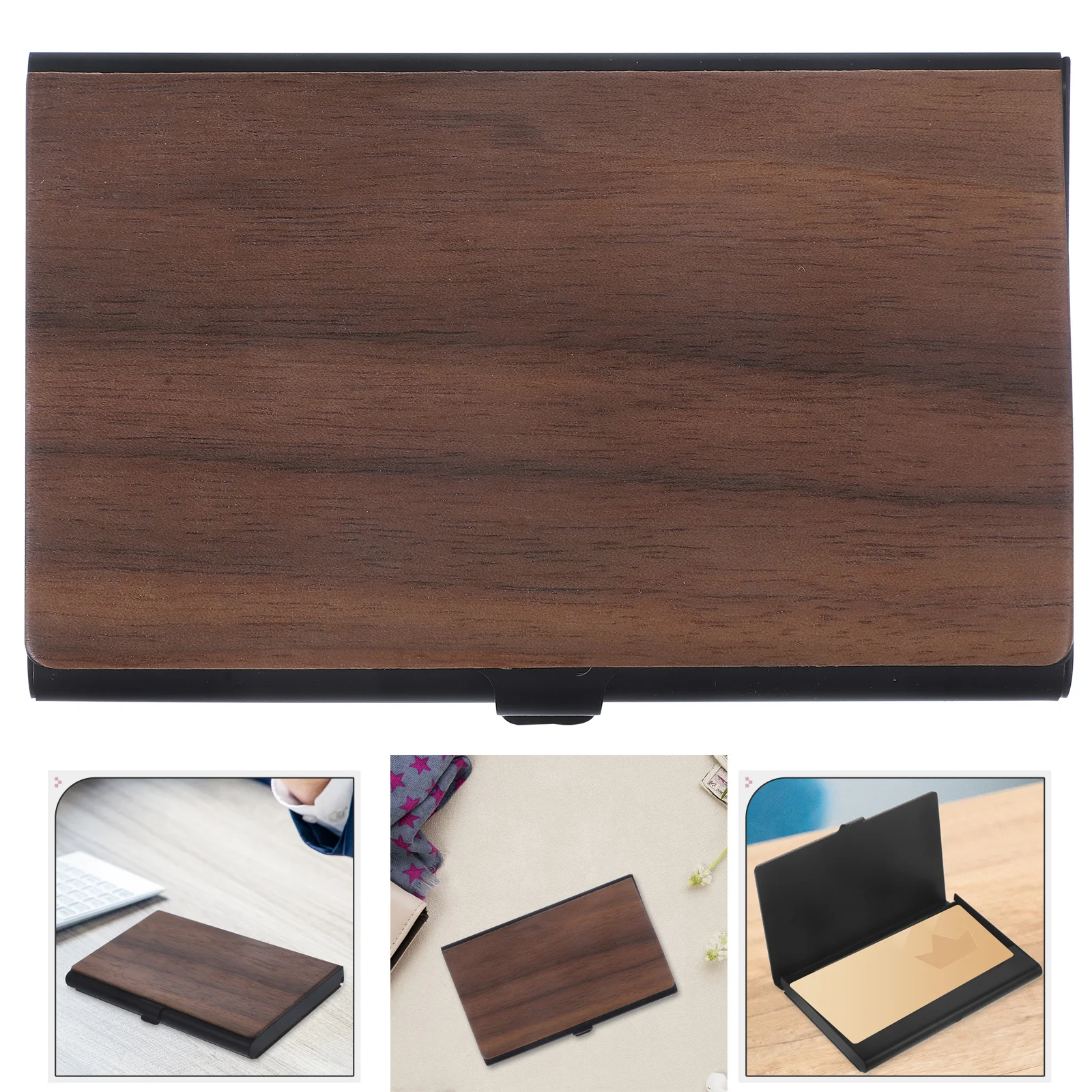 

Business Card Holder Office Multi-Function Compact Desktop Card Storage Organizer Stable Holder Name Cards Box