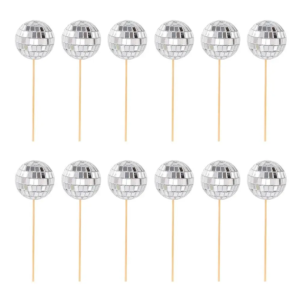 DIY Disco Ball Cupcake Topper Kuchen Dekoration Mini Spiegel Disco Ball Licht reflektierende Glaskugel Hochzeits feier Weihnachts dekor