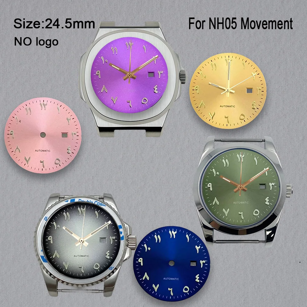 24.5mm No Logo Women Arabic numeral Dial For NH05 Movement High-Quality Custom Logo Watch Dials Hands Accessories Repair Tools