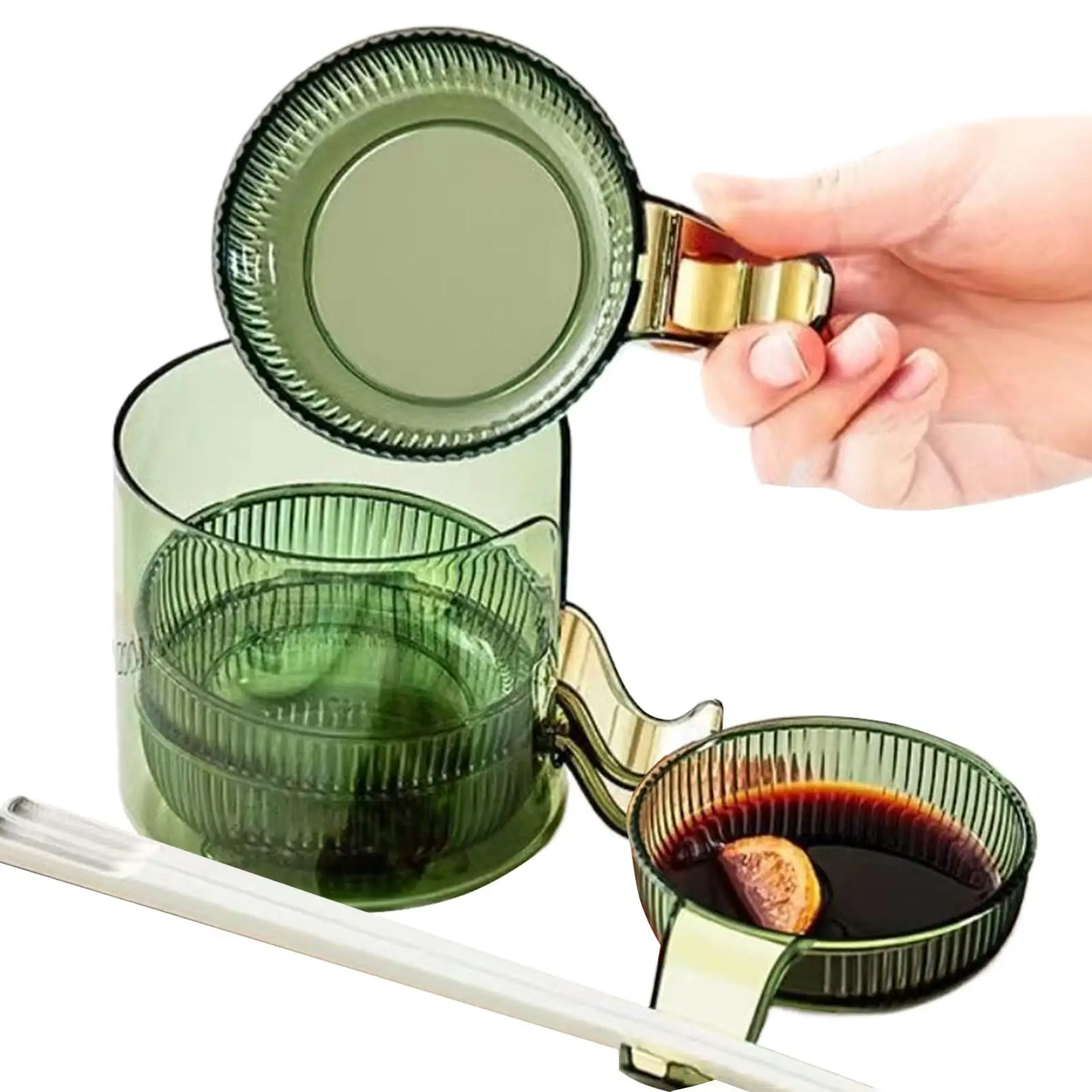 

4pcs/set Sauce Dish Food Sauce Dish Sauce Serving Bowls Stacked Food Container Tomato Sauce Plates with Handle Kitchen Supplies