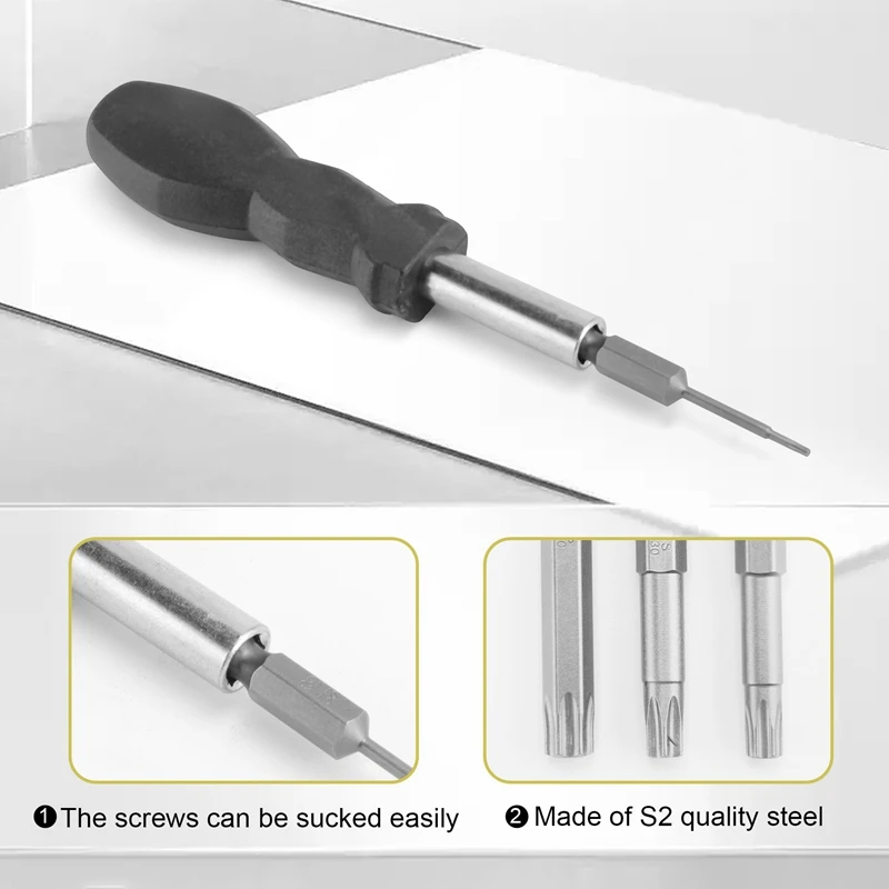 12 Pack Torx Head Screwdriver Bit Set 1/4 Inch Hex Shank T5-T40 Star Screwdriver Tool Kit With 1 Pack Handle