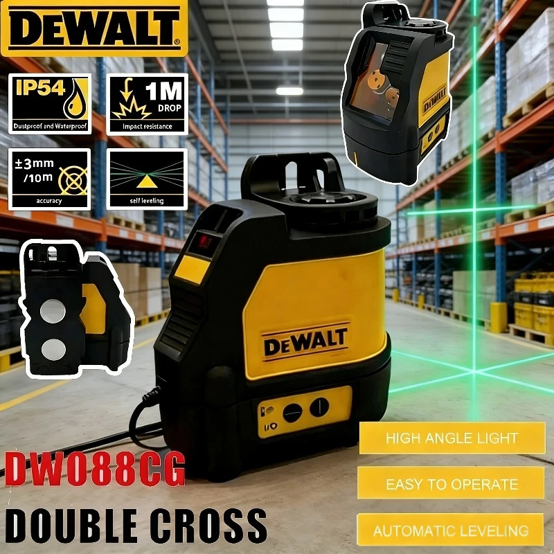 

DEWALT 2-Lines Laser Level Indoor And Outdoor DW088CG High-Precision Self Ieveling Green Beam Laser Level Power Tool