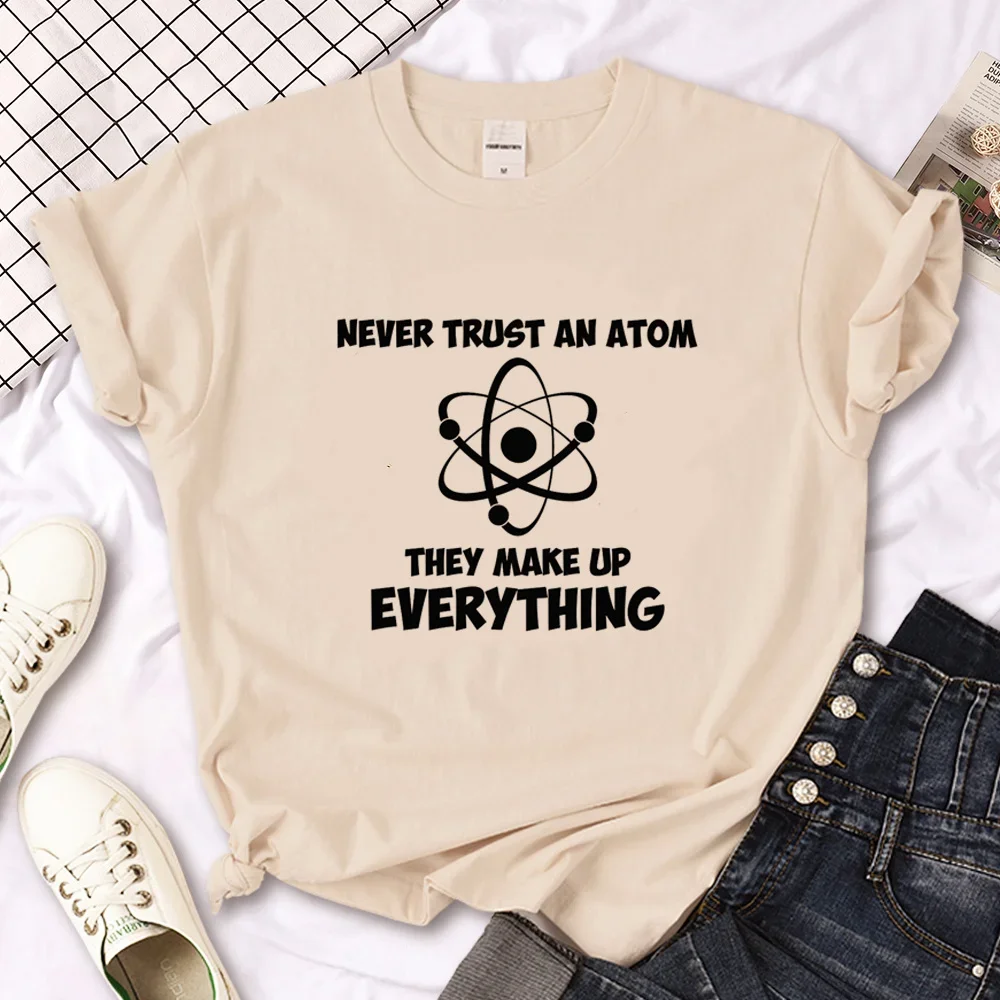 Atom Melecule Science T Shirt Women Streetwear Tee Girl Manga Comic Clothing Women Funny T Shirt Women Summer Manga Anime Shirts